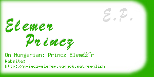 elemer princz business card